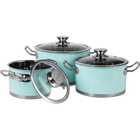 Set di pentole in acciaio inox da 3 pezzi di Vintage Cuisine (1/4)