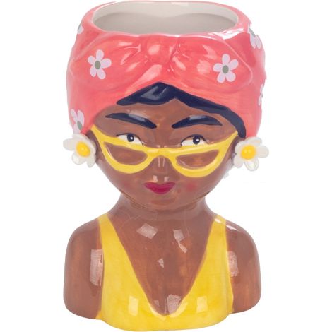 Signes Grimalt Figura De Persona Decoracion Jarron Busto Mujer S Jarrones Y Portavelas Marrón 10x10x16cm 35121