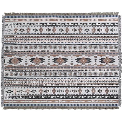 1 Pice 160x130cm Couverture Plaid Treillis Tricote Dcore Avec Des Franges Bohme Simple Doux Confortable Protger Contre Le Froid Pour Canap Sofa Ch (1/5)