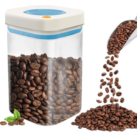 Boîte de conservation pour café avec joint hermétique et système de vide avancé pour les grains de café et le thé frais. (1/5)