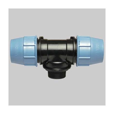 TEE 90  ° CON DERIVAZIONE MASCHIO PLASTICA  50 x 11/2     UNIDELTA