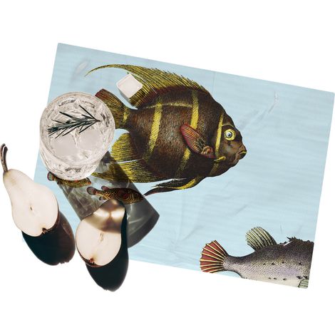 Set 2 tovagliette americane tavolo design marino 42x30cm Acquario