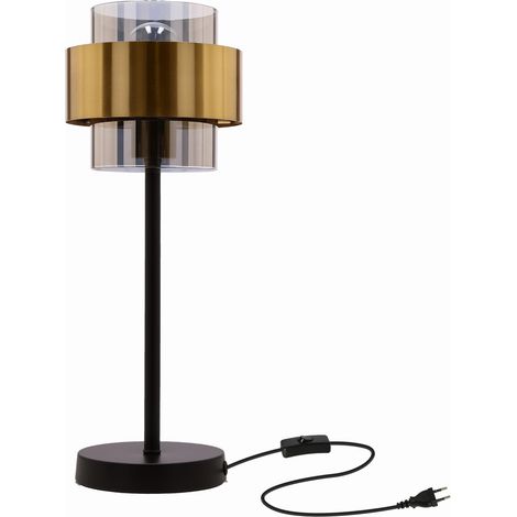 Lampe table Candellux Spiega noir laiton E27 44cm 60W (1/4)