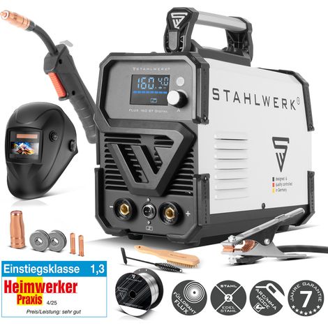 STAHLWERK FLUX 160 ST Saldatrice digitale con attrezzatura completa da 160 A