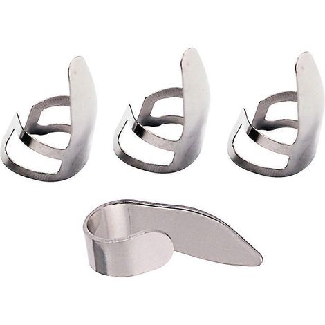 Lot de 4 médiators classiques pour guitare acoustique, jeu aux doigts-Silver (1/4)