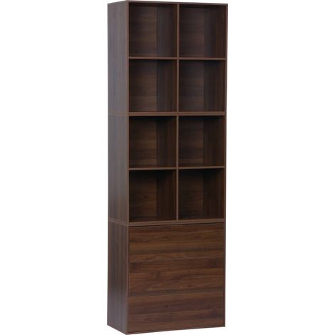 sweeek - Modulares Regal Holzdekor 3 Elemente - 3 Schubladen 8 Fächer