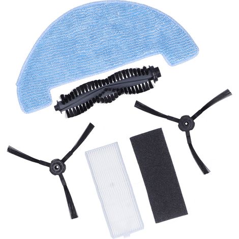 Ortviai Kit de rechange pour robot aspirateur ILife A4S : brosse centrale, filtre, chiffon et brosses latérales (1/4)