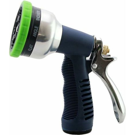 Spray Gun, Watering Gun with 3/4" Connector, 9 Adjustable Spray Modes, Sturdy Zinc Trigger, High Pressure for Shower/Garden/Car/Pool (1/5)