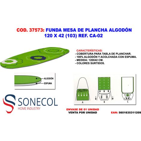 SONECOL Mesa de plancha de algodón 120 x 42cm ref. CA-02