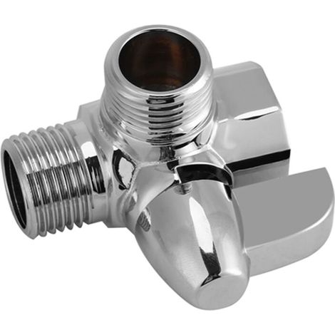 Inverseur 3 voies en laiton chromé, G1/2 pouce, vanne d'adaptation en T pour montage sur le bras de douche (1/5)
