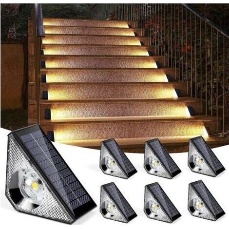 Ecleanfy-Lampe Solaire Exterieur Detecteur de Mouvement(4PC), 3000K Escaliers éclairage pour Chemins, Eclairage Exterieur Solaire IP65 Led Escalier pour Jardin, Patio, Garage, Marche, Escaliers (6) (1/5)