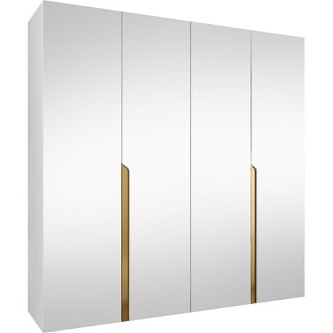 Armoire Hartford 591, Blanc, 202x200x52cm, Portes d'armoire: Avec des charnières, Nombre d'étagères: 0 (1/5)