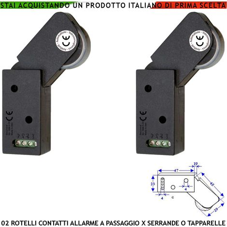 Sensore Antifurto Per Tapparella 2 Rotello Marrone Protegge la Serranda dallo Strappo e Sollevamento lo Switch Mosso dalla Rotella Con Gammes Genera Impulsi Veloci 50 mS Necessita di Conta Impulsi (1/2)