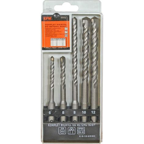Satz SDS+-Bohrer für Beton 6,8 - KR, 8, 10, 12 - LÄNGE PCS - E-510-2590