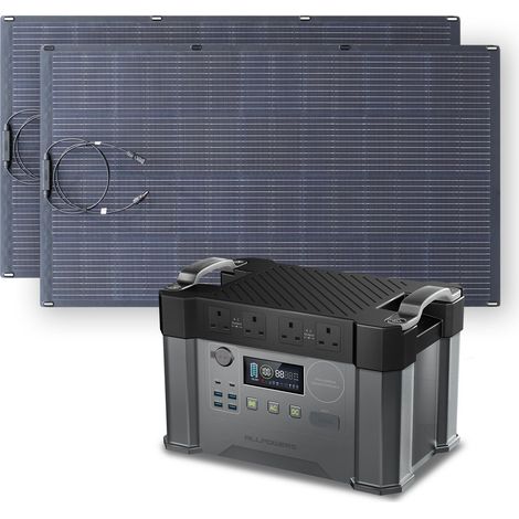 ALLPOWERS S2000 Pro MPPT Solar Generator with 2 200W Flexible Solar Panels, 2400W 1500wh Portable Power Station, Solar Mobile Battery Pack for Outdoor RV Camping, Home Emergency, Travel (1/5)