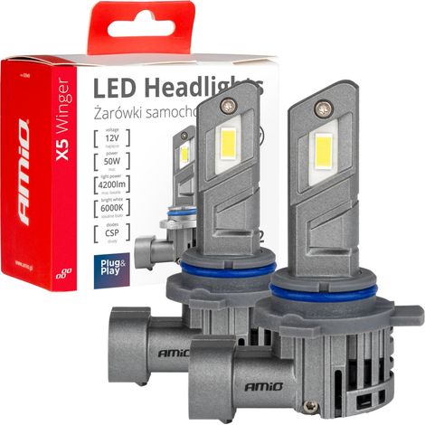 Bombillas LED Canbus para coche X5 Winger HIR2 6000K amio-03950 (1/5)