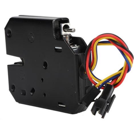 Verrou électromagnétique 12V 2A pour armoire de commande, tiroir de sécurité, acier noir, serrure de tirage, cadenas électrique (1/5)