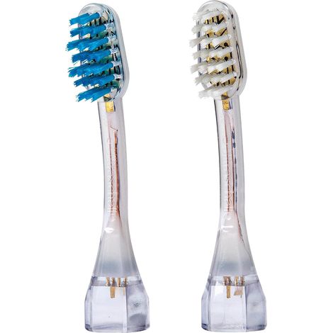Têtes de Brosse en Vague M2 (1 Bleue + 1 Blanche) I Brosses de Rechange Idéales Dents Irrégulières (Poils en Forme de Vague) I Pour Brosses à Dents à Ultrasons emmi®-dent Platinum (1/5)