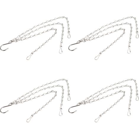 Lot de 4 chaînes de suspension avec crochets en acier inoxydable 304 pour pots de fleurs de jardin (pièces de rechange) (1/5)