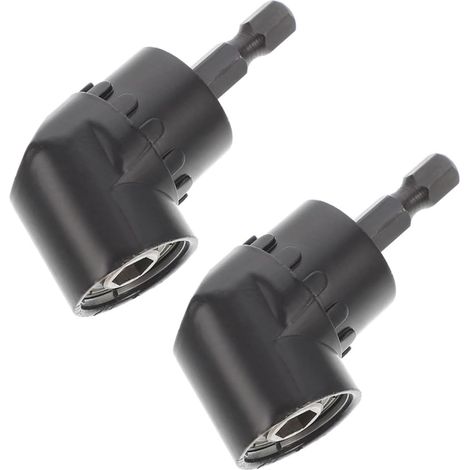 Adaptateur d'Angle 90° pour Perceuse-Visseuse Porte-Embout Coudé 60Mm Noir 2 Pièces Magnétique pour Espaces Restreints et Vissage Précis