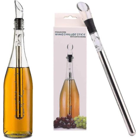 3-in-1-Weinkühler aus Edelstahl mit integriertem Belüfter und Ausgießer. Ideal zum Kühlen, Ausschenken und Belüften von Wein. Kompatibel mit Weinflaschen der Marke Christ. (1/5)