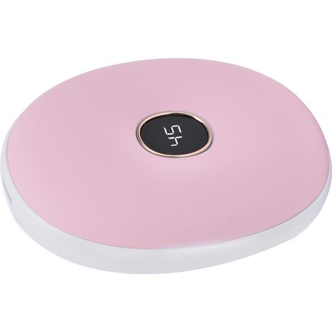 Chauffe-mains double face chauffant, contrôle intelligent de la température, mini-chauffage électrique portable rechargeable par USB, rose (1/5)