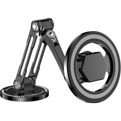 Support magnétique pour Smartphone de Voiture - Rotation à 360 ° - Pliable - pour Pare-Brise de Voiture, Camion, berline, SUV, Compatible avec Les Voyageurs Road Trip, Hommes et Femmes (1/5)