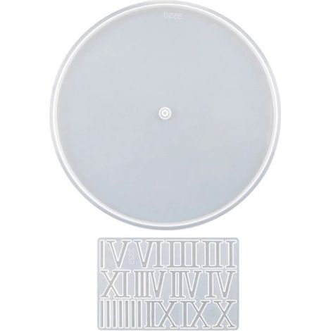 Cadran d'horloge en silicone moulé de 25,5 cm avec chiffres romains (1/4)
