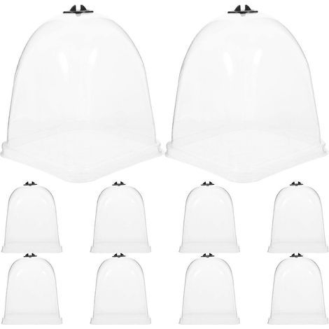 Lot de 10 cloches de jardin respirantes pour plantes, protection contre l'humidité et création de dômes de jardin.-11.00X10.00X10.00CM (1/4)