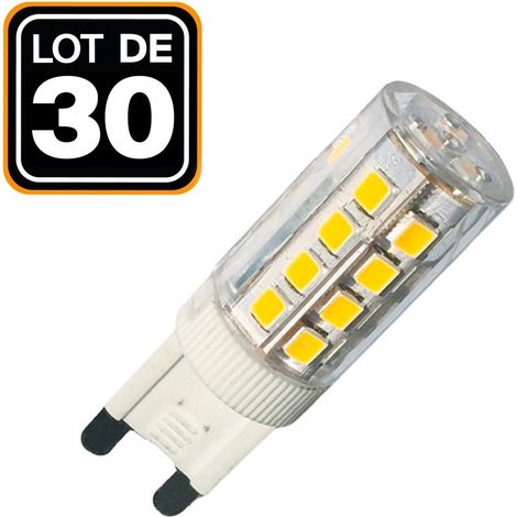 30 Ampoules G9 LED SMD 4.5W blanc froid 6000K Haute Luminosité