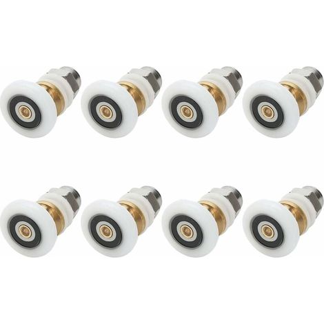 Rulli per doccia da 25 mm, cuscinetti per porta scorrevole della doccia, 8 pezzi (1/4)