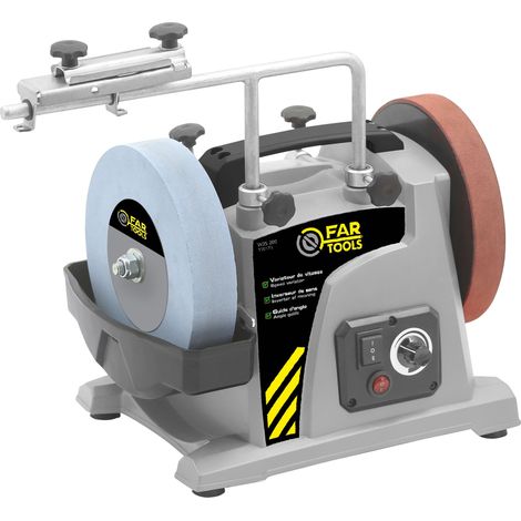 Fartools – Affûteur à eau 120W Ø200mm – Vitesse variable 30 à 150tr/min – Inverseur de sens – Pour affûtage précis d'outils métalliques