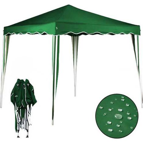 Gazebo 3x3 Pieghevole Verde Impermeabile Richiudibile Tendone Giardino Con Sacca (1/5)