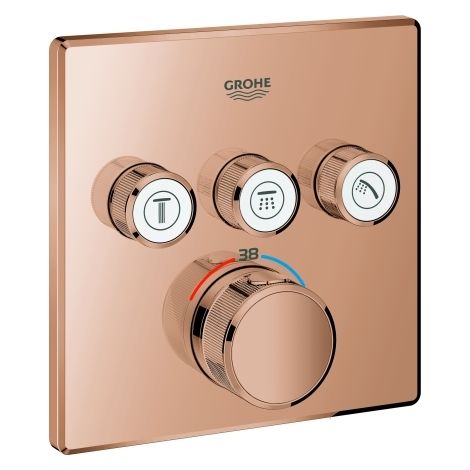 Grohe Fertigset Grohtherm Smartcontrol UP-THM, 3 Absperrventil, eck., warm sunset (1/3)