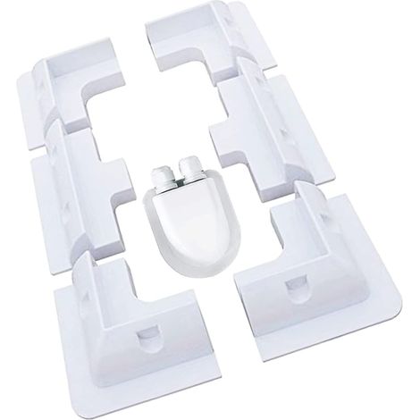 Lot de 7 supports de montage pour panneau solaire en ABS-Sans perçage-Largement utilisés sur les toits de camping-car,caravanes,véhicules,camping-cars,abris de jardin,garages,bateaux (blanc) (1/5)