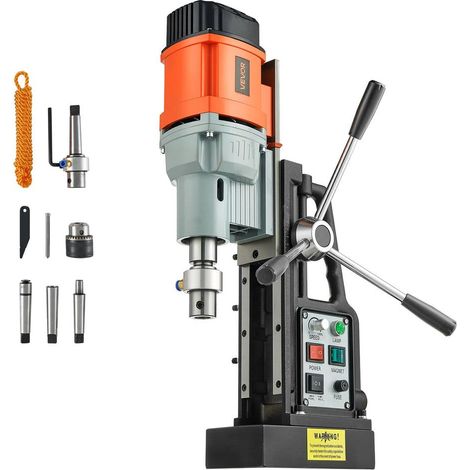 1500W 13000N Perceuse Magnétique Portative pour Carottage 60 mm et Taraudage M3-M16 Vitesse 0-600 tr/min Cône Morse (1/5)