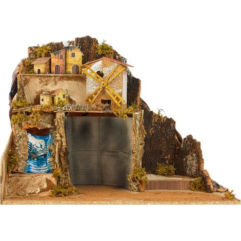 Presepe Napoletano Con Mulino E Cascata (1/4)