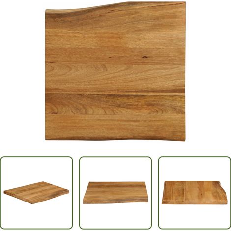 vidaXL Tablero de mesa borde natural madera maciza mango 60x60x3,8 cm (1/5)