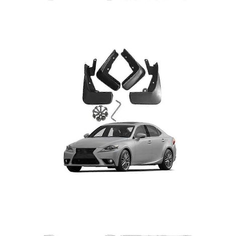 Ensemble de 4 bavettes de protection pour Lexus L (2014-2021), comprenant des bavettes avant et arrière sur mesure, offrant une protection complète contre les projections d'eau. (1/5)