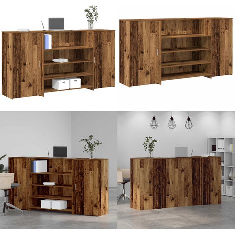 Empfangstheke Altholz-Optik 200x50x103,5 cm Holzwerkstoff - Holzwerkstoff Theke - Altholz Theke (1/5)