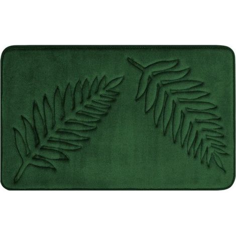 Tapis De Bain - 50 X 80 Cm - Antidérapant - Polyester - Pour Salle De Bain Salon Chambre Cuisine - Vert (1/4)
