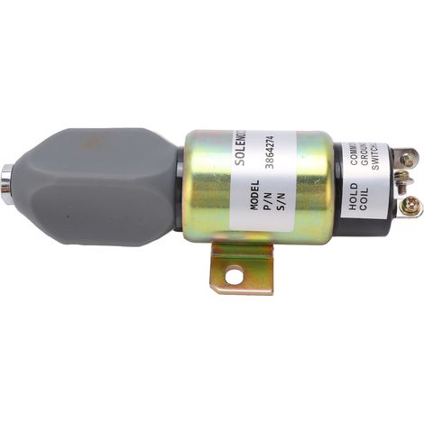 Vanne d'arrêt solénoïde 12V 3864274 – Interrupteur de coupure moteur Cummins 1751-2467U1B1S5A, robinet d'extinction flamme pour engins de chantier, compatible pièce d'origine, 1 unité (1/5)
