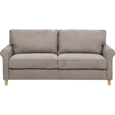 Sofa 3 Seater RONNEBY Fabric Light Brown (1/5)
