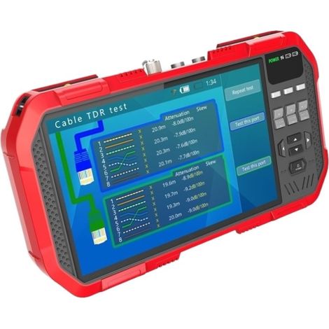 Testeur de vidéosurveillance prenant en charge la caméra IP DT-A86 7 Pouces H.265 4K Réseau HD IP TVI CVI AHD CVBS Testeur De Caméra CCTV Moniteur + Test De Câble TDR + Multimètre(DT-A82) (1/5)
