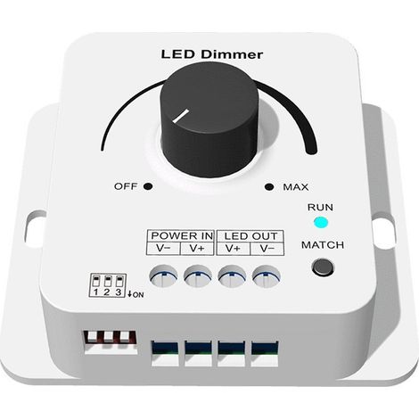 Rotary dimmer 12-48 V DC, 1 channel, 8 A (selectable frequency) V1-KC