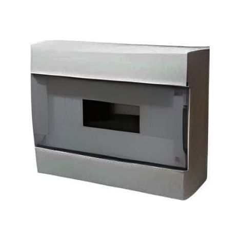 Centralino da parete 12 moduli grigio RAL 7035 con portello trasparente fumè 280x220x106mm IP40 FAEG - FG14412