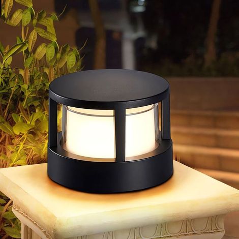 Zylindrische Gartenleuchte 10 cm – 12 W warmweiße LED-Säule, IP65 wasserdicht für Wege, Höfe, Terrassen (Stromanschluss erforderlich) (1/5)