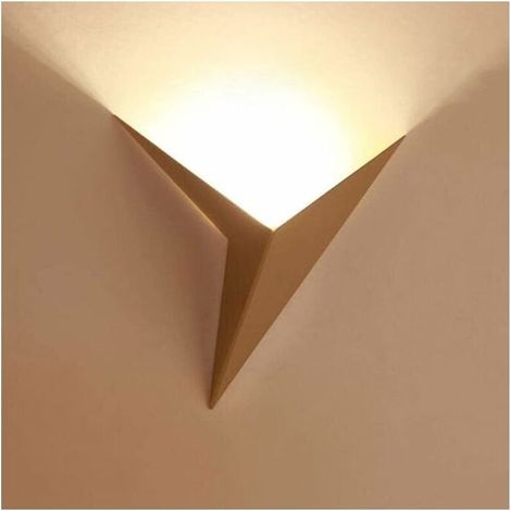 Wall wall-mounted interior LED 3W, wall wall-mounted triangular gold creative, light white hot 3000K, wall wall-mounted modern in the, suitable to bedroom, living rooms, cages stairs and walkways (1/5)