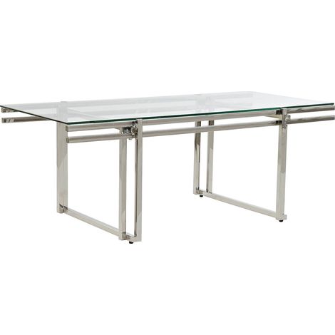 Table basse éclat verre et élégance inox argenté - Silver inoxydable et verre transparent (1/5)
