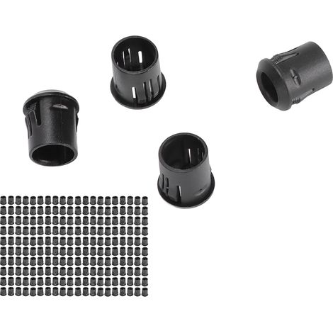 Lot de 200 supports de lampe LED 8 mm en plastique, avec clip de fixation et indicateur de niveau, noirs. (1/5)